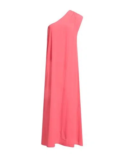 Même Road Woman Maxi Dress Coral Size 6 Acetate, Silk In Pink