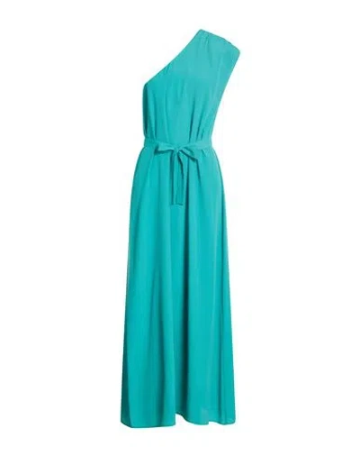Même Road Woman Maxi Dress Turquoise Size 6 Acetate, Silk In Green