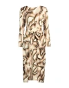 Même Road Woman Midi Dress Beige Size 6 Polyester In Beige