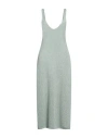Même Road Woman Midi Dress Light Green Size L Viscose, Metallic Fiber In Green