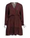 Même Road Woman Mini Dress Brown Size 4 Viscose, Acrylic, Polyester, Polyamide In Brown
