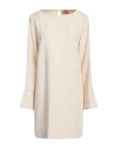 Même Road Woman Mini Dress Ivory Size 10 Polyester, Rayon, Elastane In White