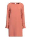 Même Road Woman Mini Dress Salmon Pink Size 4 Polyester, Rayon, Elastane