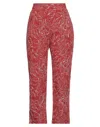 Même Road Woman Pants Brick Size 6 Cotton, Polyester In Red
