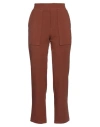 Même Road Woman Pants Brown Size 4 Polyester, Rayon, Elastane