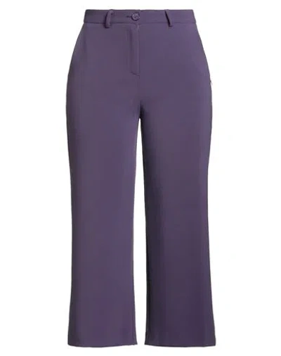 Même Road Woman Pants Purple Size 10 Polyester, Rayon, Elastane
