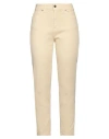 Même Road Woman Pants Sand Size 26 Cotton, Elastane In Beige