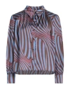 Même Road Woman Shirt Slate Blue Size 4 Polyester In Blue