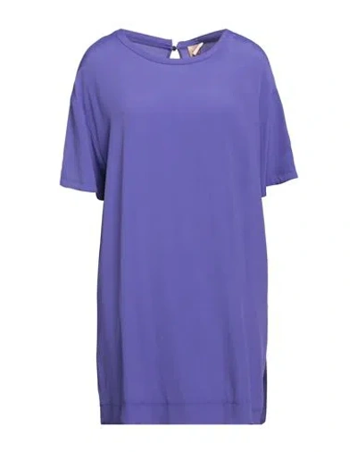 Même Road Woman Short Dress Purple Size 6 Chlorofiber, Silk