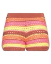 Même Road Woman Shorts & Bermuda Shorts Brown Size M Cotton, Acrylic In Brown