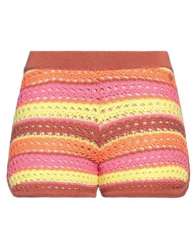 Même Road Woman Shorts & Bermuda Shorts Brown Size M Cotton, Acrylic
