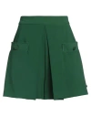Même Road Woman Shorts & Bermuda Shorts Dark Green Size 6 Polyester, Elastane