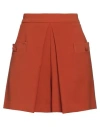 Même Road Woman Shorts & Bermuda Shorts Rust Size 8 Polyester, Elastane In Red