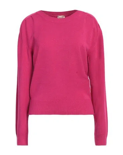 Même Road Woman Sweater Magenta Size L Viscose, Polyester, Polyamide