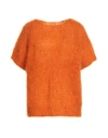 Même Road Woman Sweater Mandarin Size M Superkid Mohair, Wool, Polyester In Orange