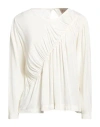 Même Road Woman Top Cream Size 6 Viscose, Rayon In White