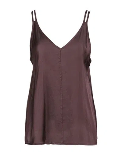 Même Road Woman Top Dark Brown Size 10 Viscose In Burgundy