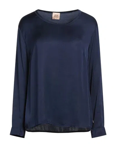 Même Road Woman Top Midnight Blue Size 10 Rayon, Viscose
