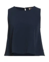 Même Road Woman Top Midnight Blue Size 4 Polyester, Elastane In Blue