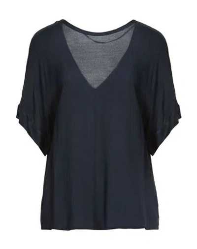 Même Road Woman Top Navy Size 6 Viscose In Blue