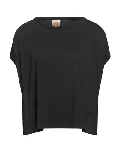 Même Road Woman T-shirt Black Size 4 Cotton