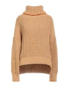 Même Road Woman Turtleneck Sand Size M Acrylic, Polyester, Wool In Brown