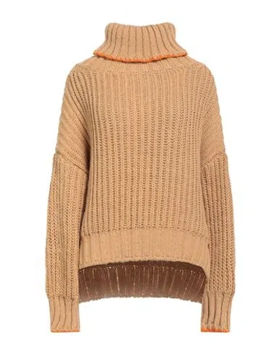 Même Road Woman Turtleneck Sand Size M Acrylic, Polyester, Wool