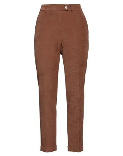 Même Woman Pants Brown Size 10 Polyester, Elastane