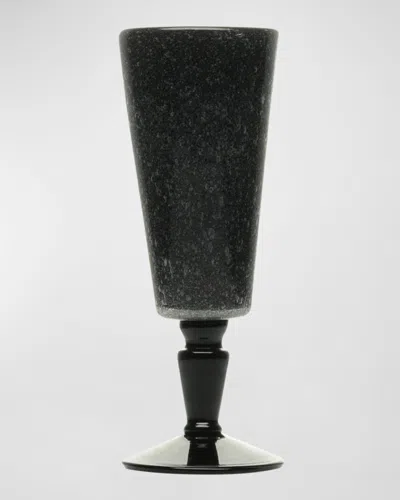 Memento 6.75 Oz. Champagne Flutes, Set Of 6 In Black Solid