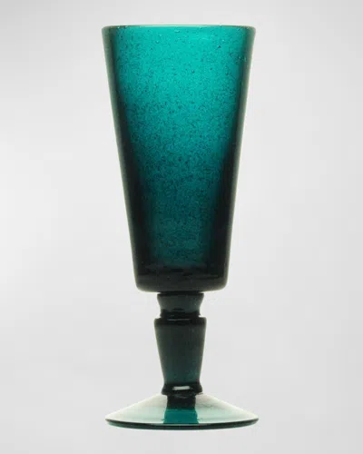 Memento 6.75 Oz. Champagne Flutes, Set Of 6 In Petrol