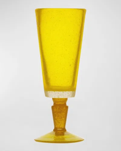 Memento 6.75 Oz. Champagne Flutes, Set Of 6 In Yellow Transparent