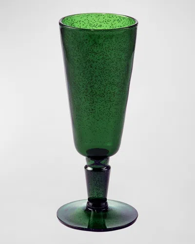 Memento Champagne Flutes, Set Of 6 In Fluteemerald