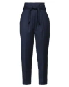 Mem.js Mem. Js Woman Pants Navy Size 12 Polyester, Viscose, Elastane In Navy Blue