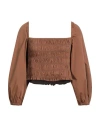 Mem.js Mem. Js Woman Top Brown Size 6 Cotton, Nylon, Elastane