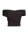 Mem.js Mem. Js Woman Top Chocolate Brown Size Xs Acetate, Nylon, Elastane In Brown