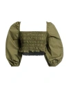 Mem.js Mem. Js Woman Top Military Green Size 4 Cotton, Nylon, Elastane In Green