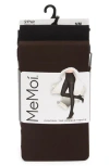 Memoi 2-pack Solid Control Top Tights In Brown
