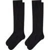 Memoi 2-pack Wellfit Cushioned Cotton Blend Graduated Compression Socks In Black