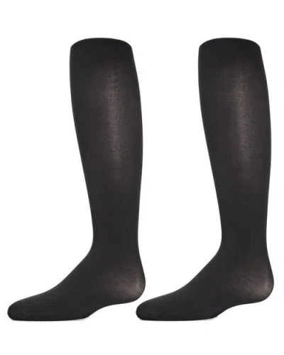 Memoi Kids'  2 Pair Pack Essentials Nylon Tights In Black