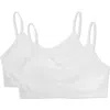 Memoi 2 Pair Pack Gathered Front Cup Training Bra In White