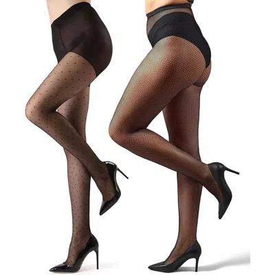 Memoi 2-pack Tights In Black