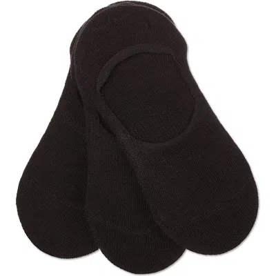 Memoi Kids'  3 Pair Pack Hi-cut Liner Socks In Black