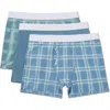 Memoi 3 Pair Pack Plaid Multi Boxer Briefs In Multi