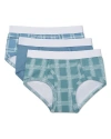 Memoi 3 Pair Pack Plaid Multi Briefs In Blue