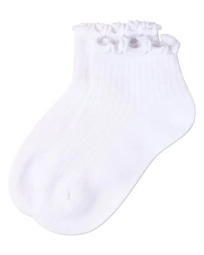 Memoi Kids'  3 Pair Pack Ruffle Mid Cut Socks In Yellow