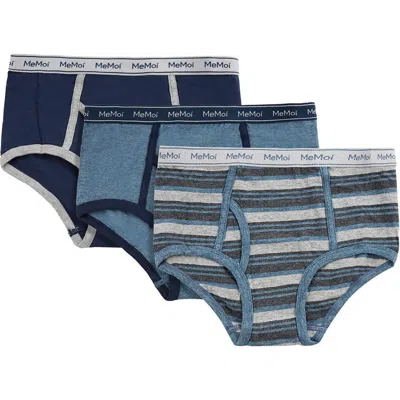 Memoi Babies'  3 Pair Tag-free Briefs, Assorted Colors In Blue