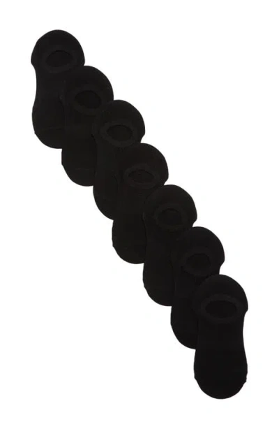 Memoi 7-pair No Show Sneaker Liner Socks In Black