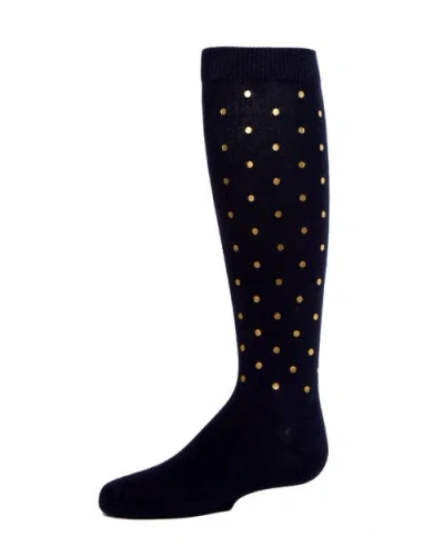 Memoi Kids'  A Speck Of Spots Polka Dot Knee High Socks In Blue