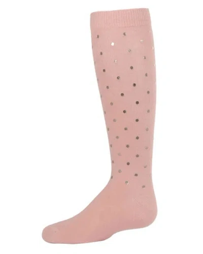 Memoi Kids'  A Speck Of Spots Polka Dot Knee High Socks In Pink