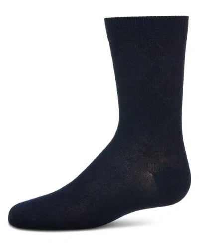 Memoi Kids'  All Over Argyle Crew Socks In Black